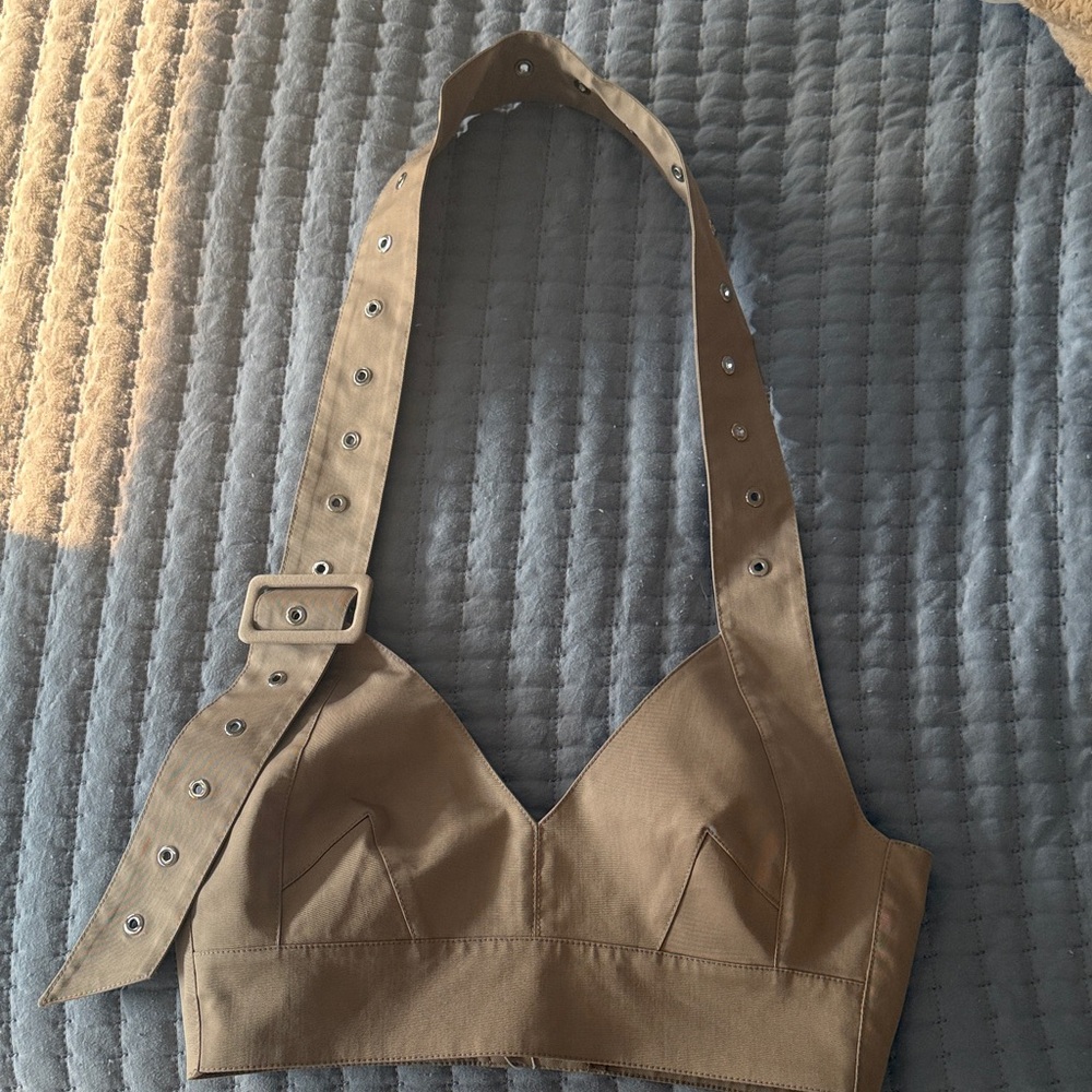 H&M Tan Halter Crop Top
